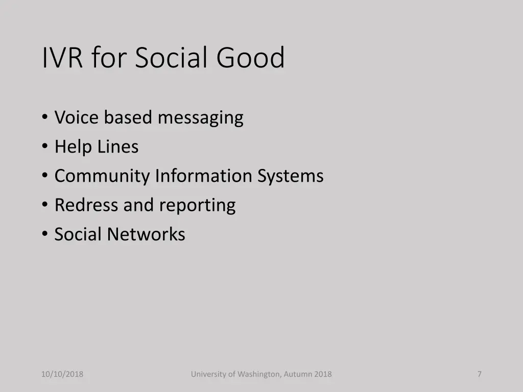 ivr for social good