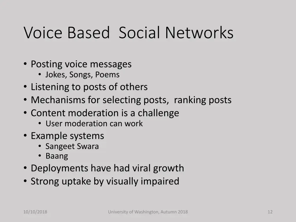 voice based social networks