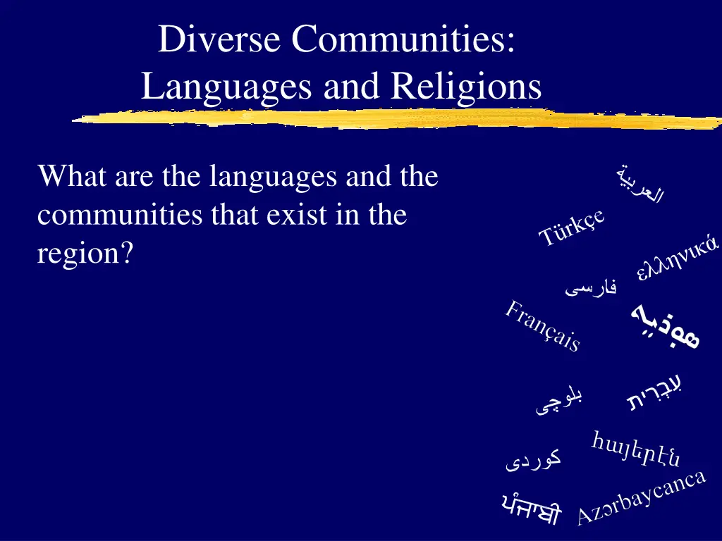 diverse communities languages and religions