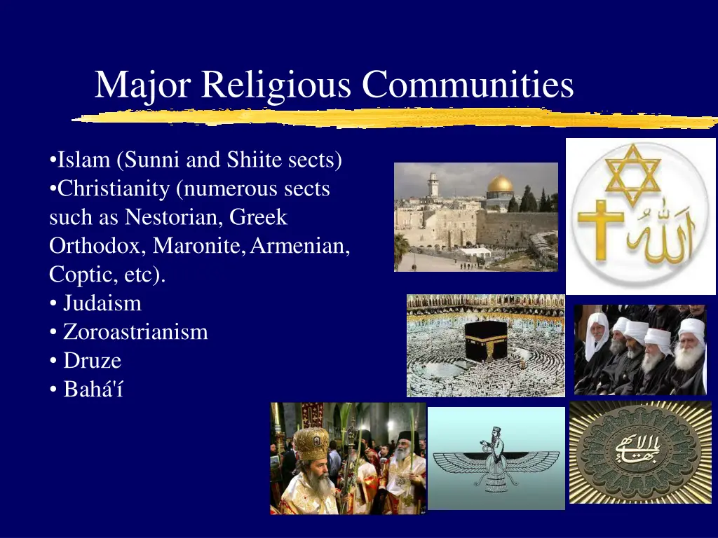 major religious communities