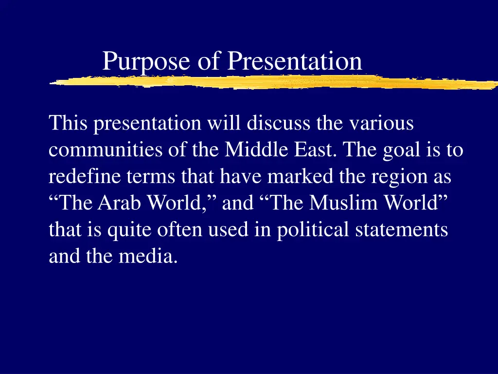 purpose of presentation