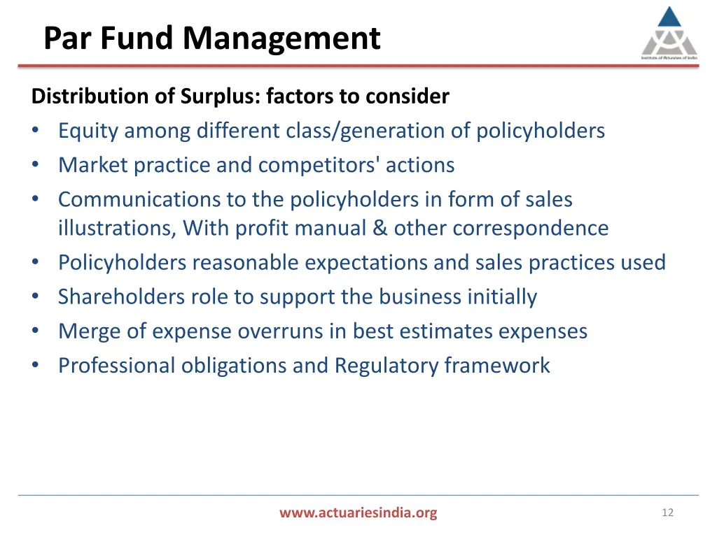 par fund management