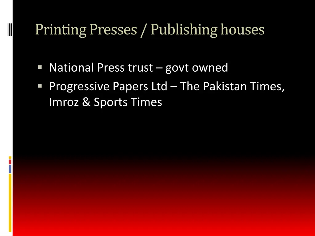 printing presses publishing houses