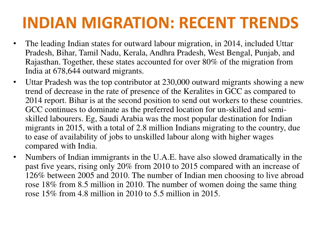 indian migration recent trends