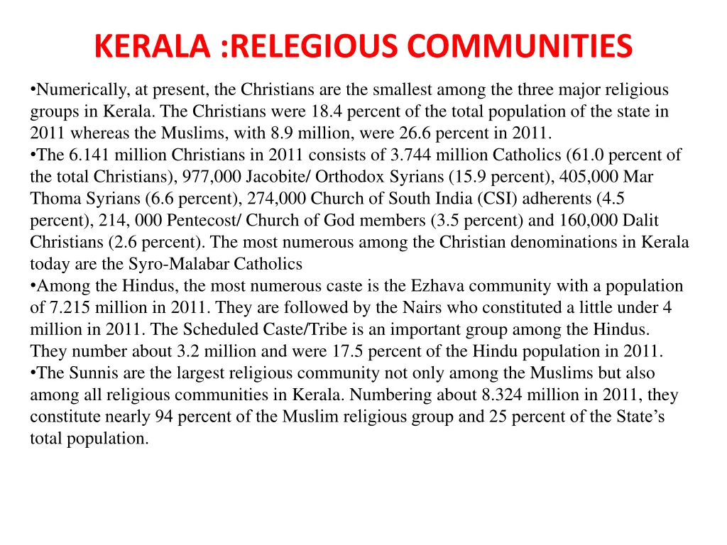 kerala relegious communities