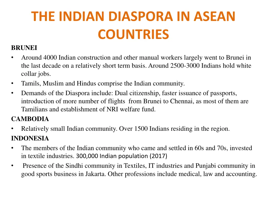 the indian diaspora in asean countries brunei