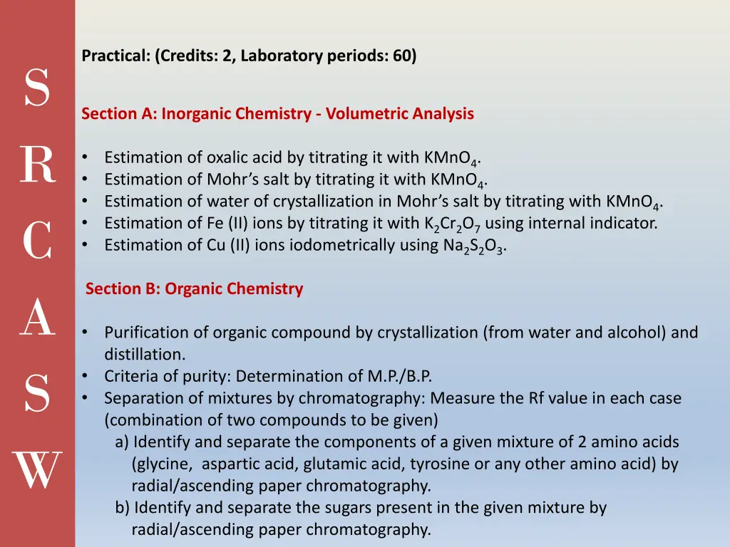 practical credits 2 laboratory periods 60