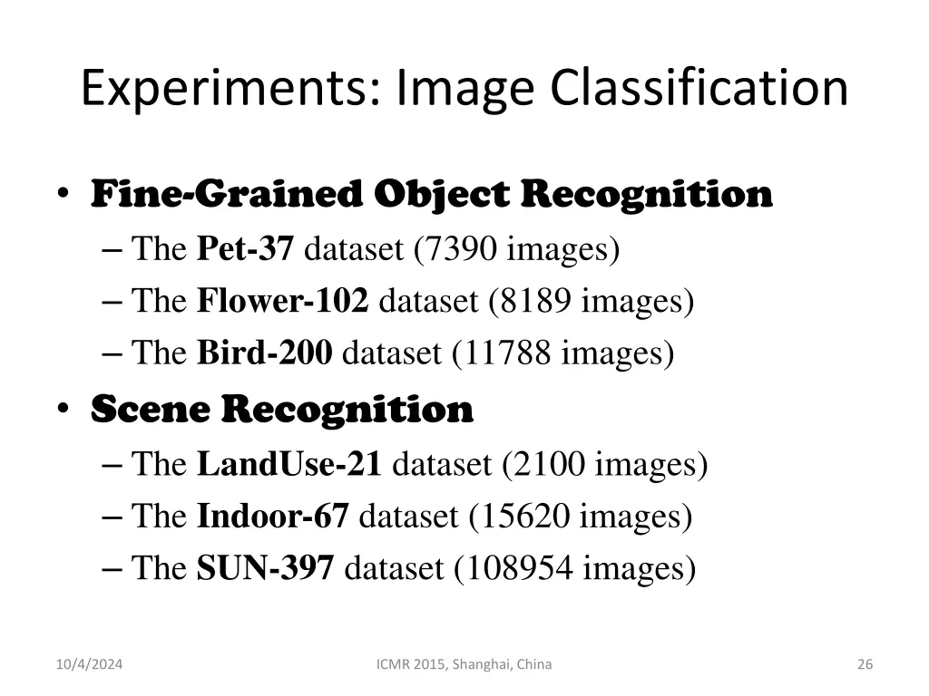 experiments image classification