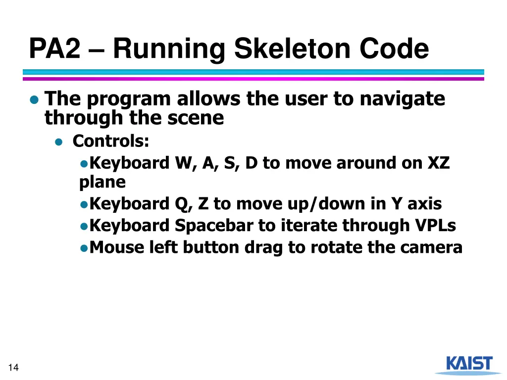 pa2 running skeleton code