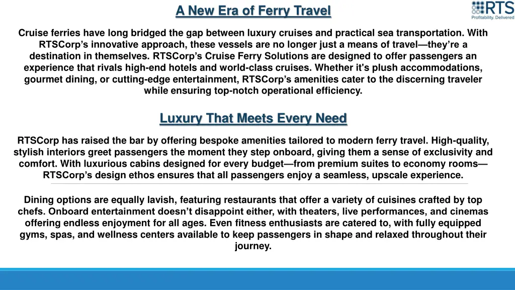 a new era of ferry travel