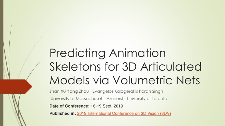 predicting animation skeletons for 3d articulated