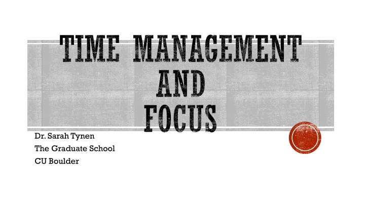 time management and focus dr sarah tynen