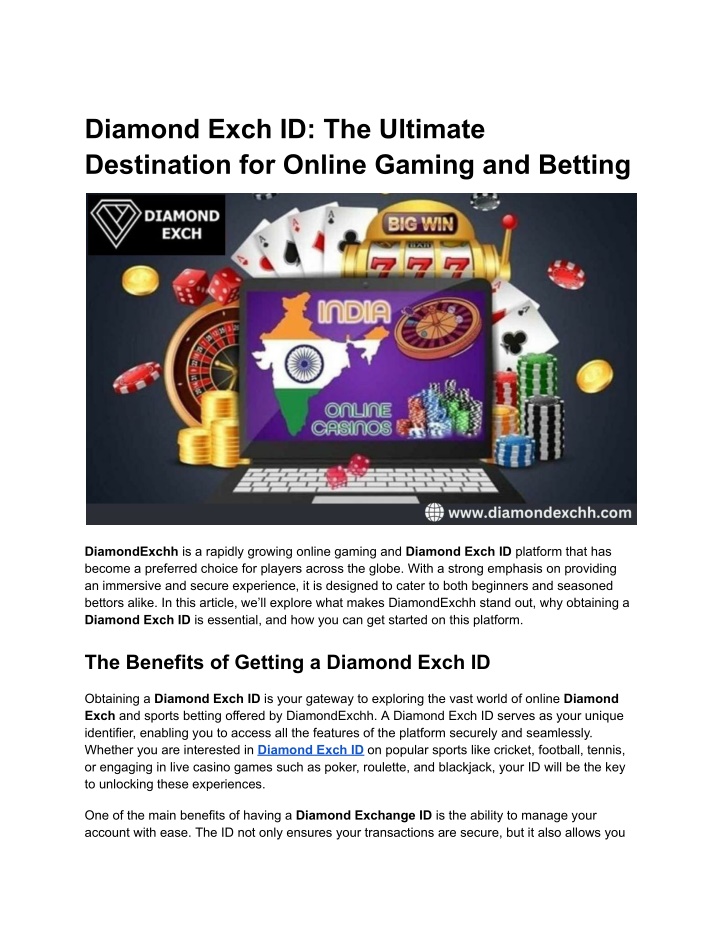 diamond exch id the ultimate destination