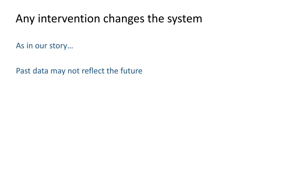 any intervention changes the system