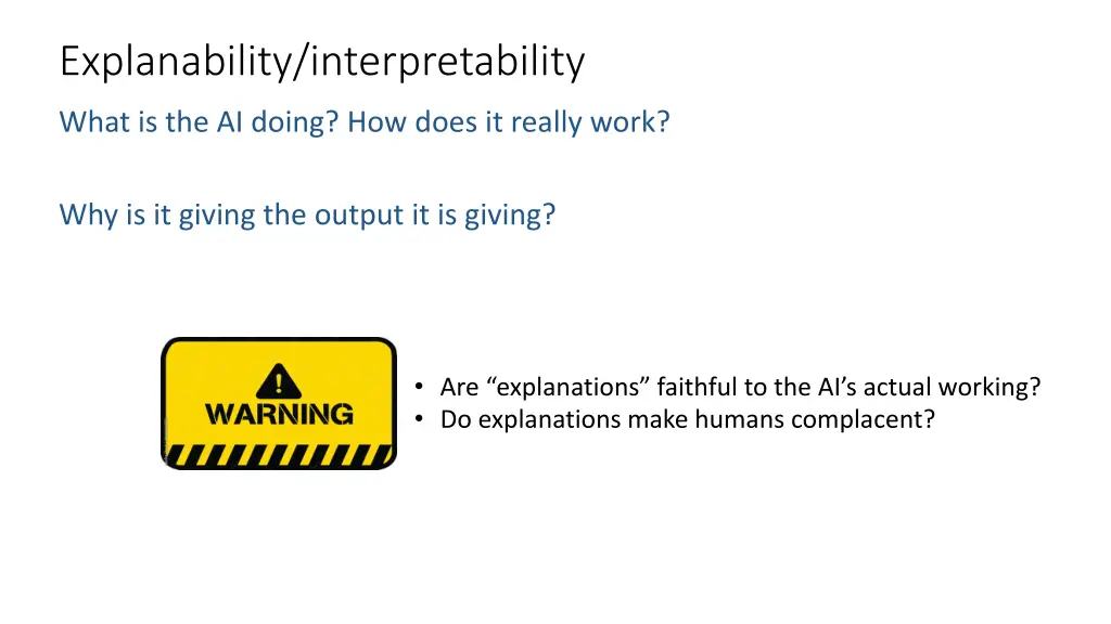 explanability interpretability