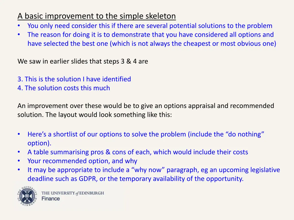 a basic improvement to the simple skeleton