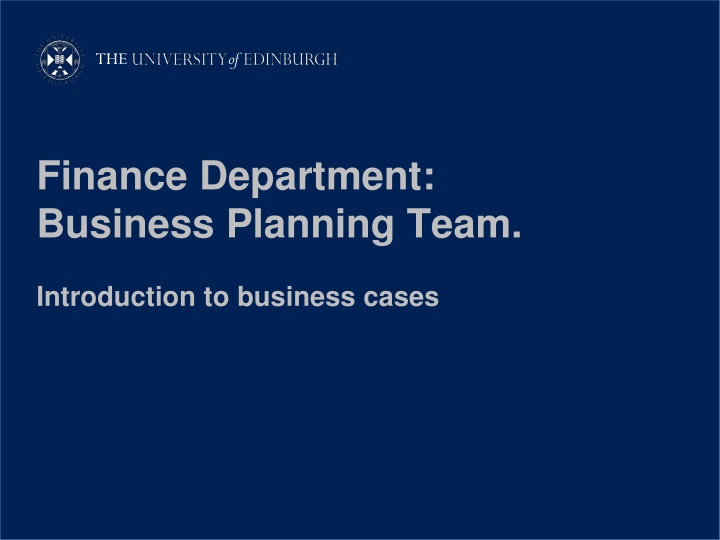 finance department business planning team