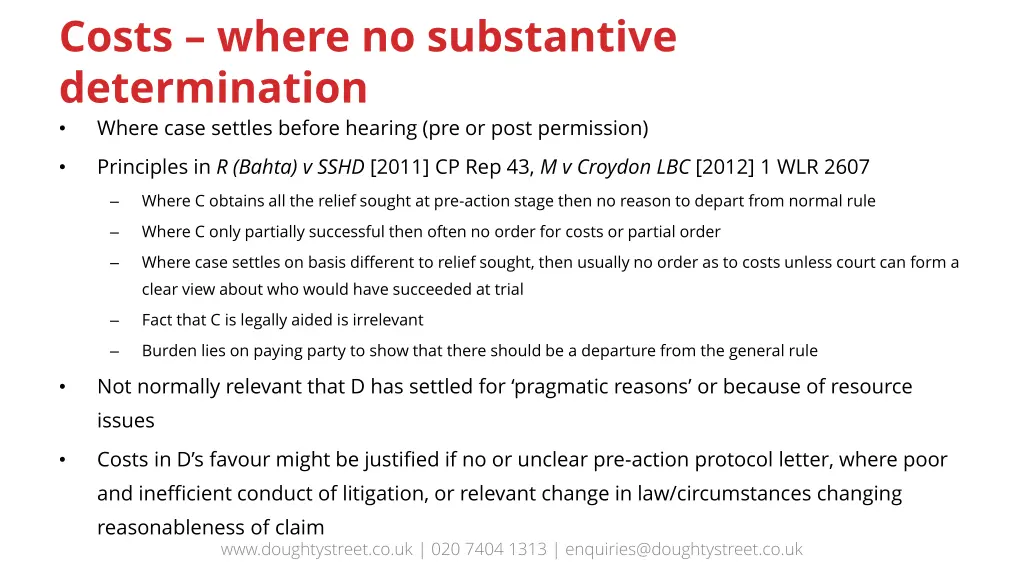 costs where no substantive determination where