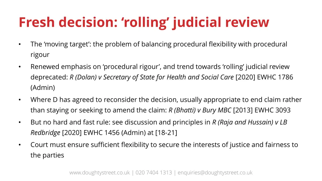 fresh decision rolling judicial review