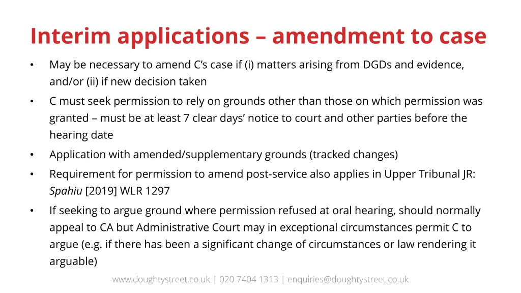 interim applications amendment to case