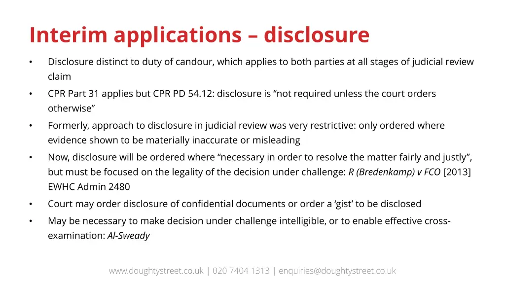 interim applications disclosure