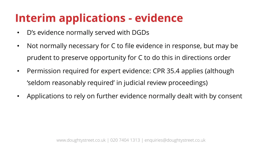 interim applications evidence d s evidence