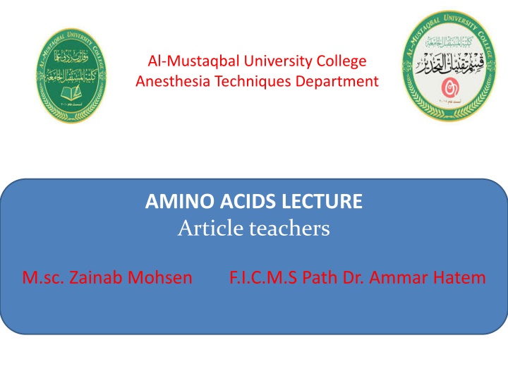 al mustaqbal university college anesthesia