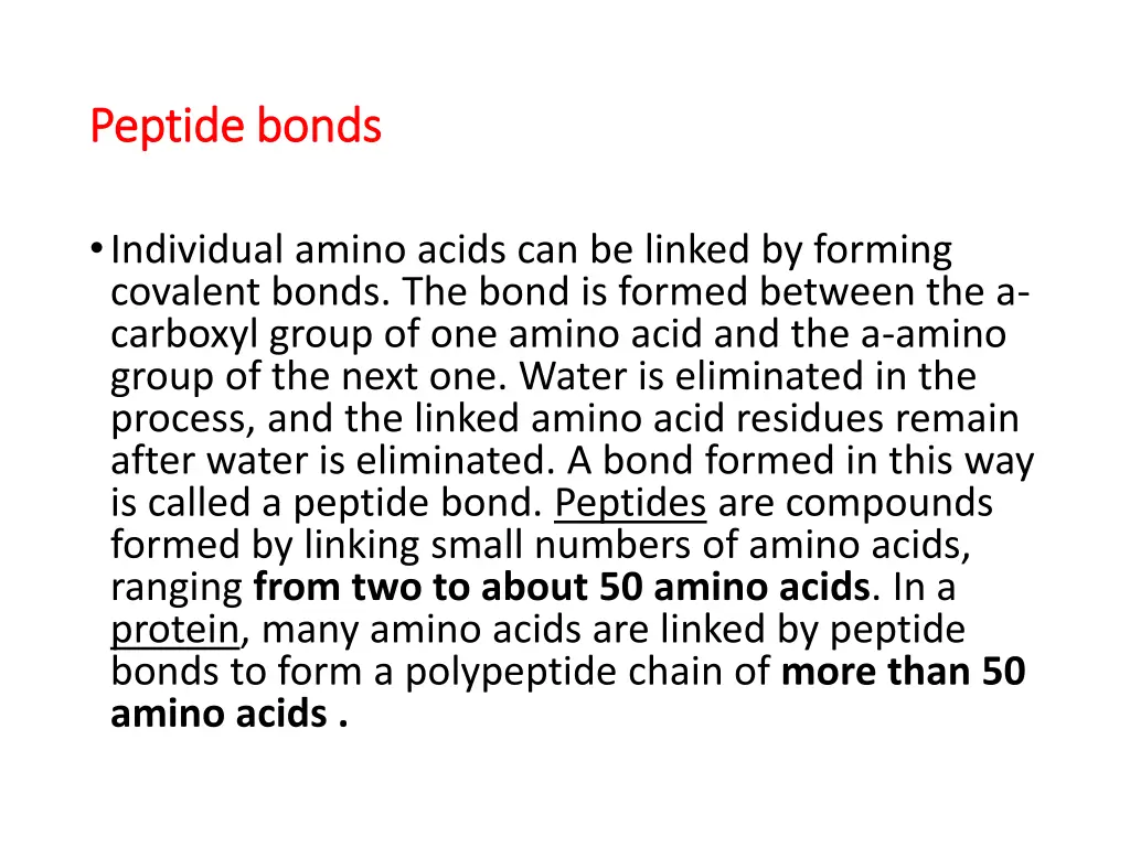 peptide bonds peptide bonds