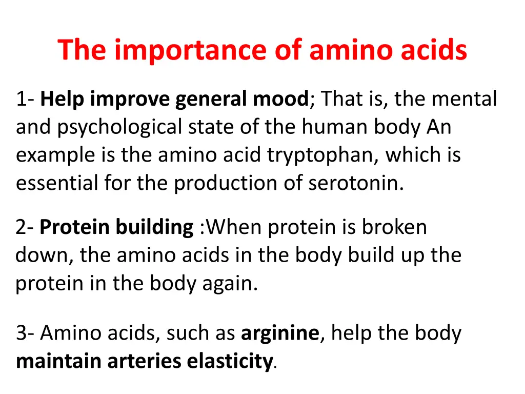 the importance of amino acids