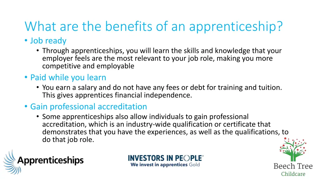 what are the benefits of an apprenticeship