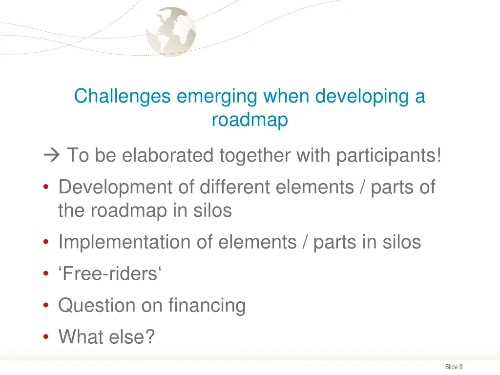 challenges emerging when developing a roadmap