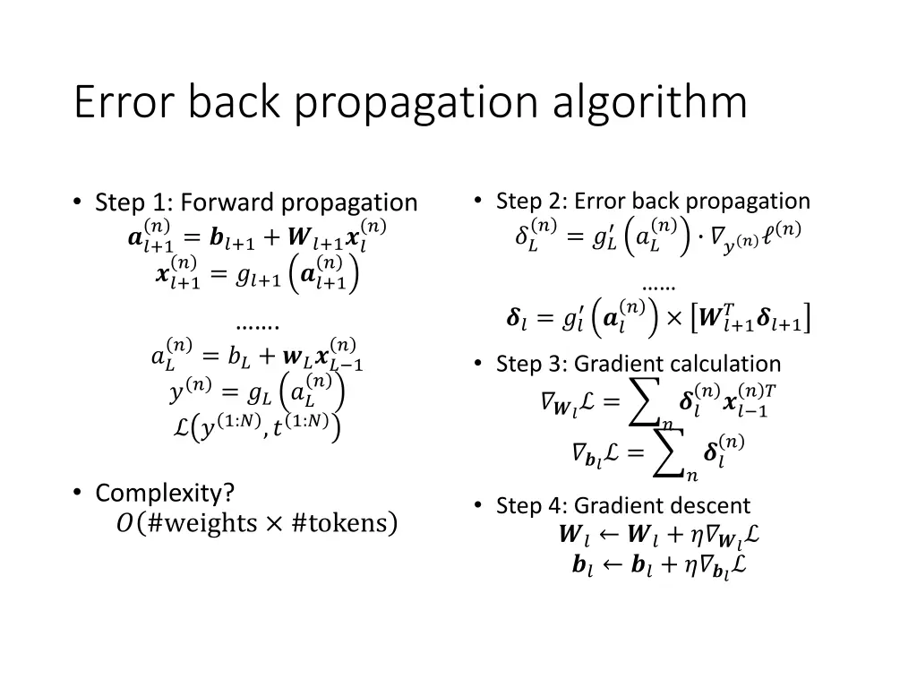 error back propagation algorithm 4