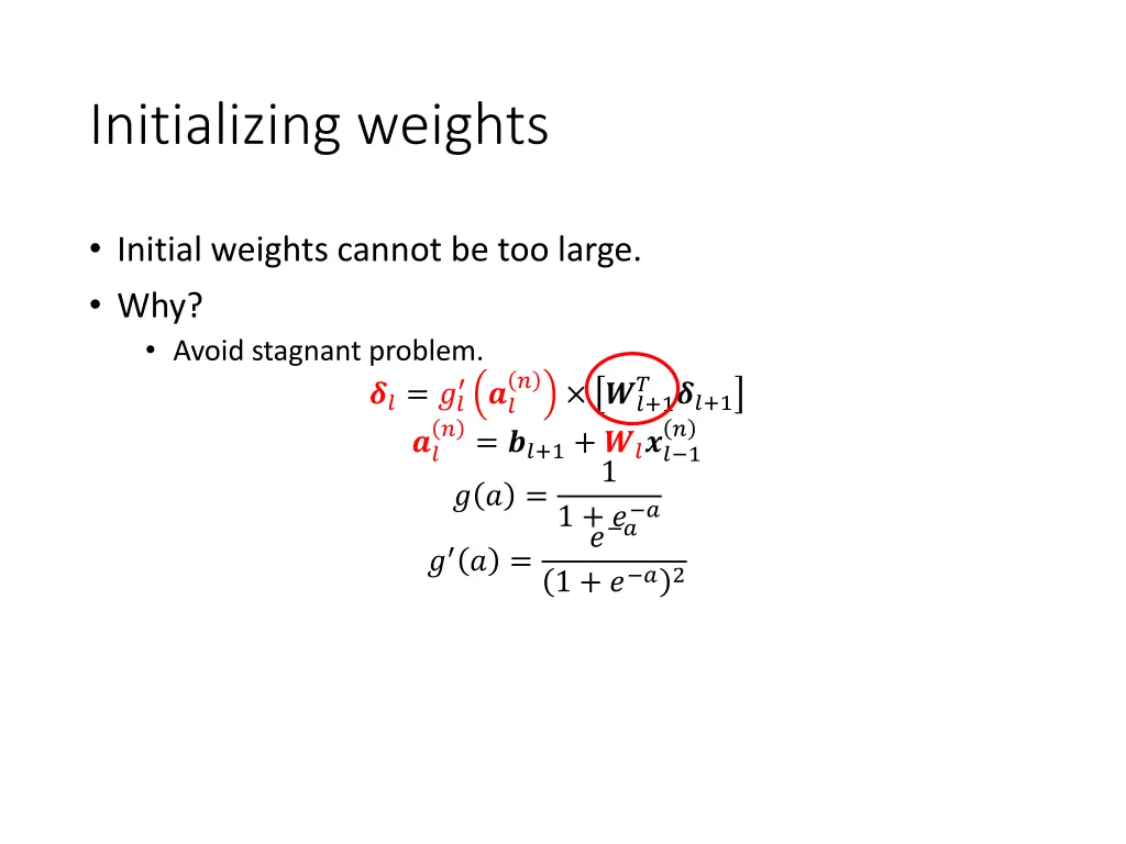 initializing weights