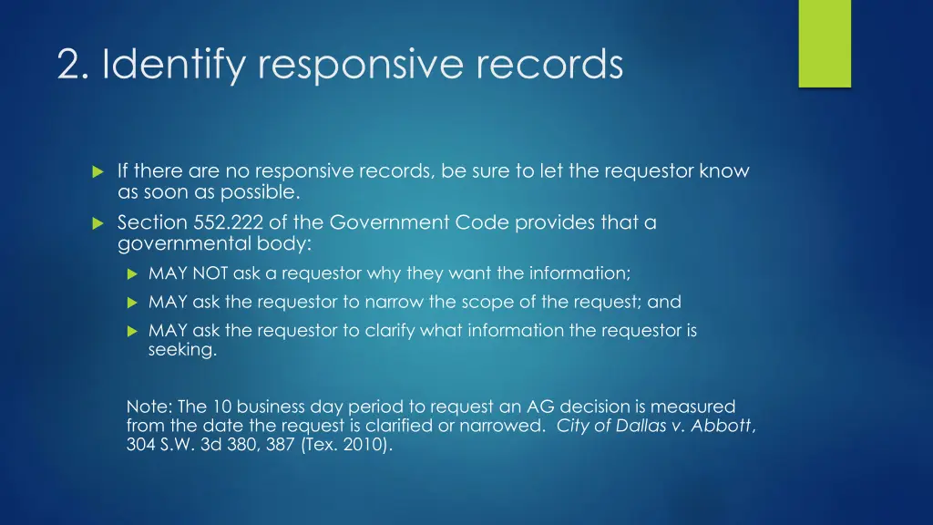 2 identify responsive records