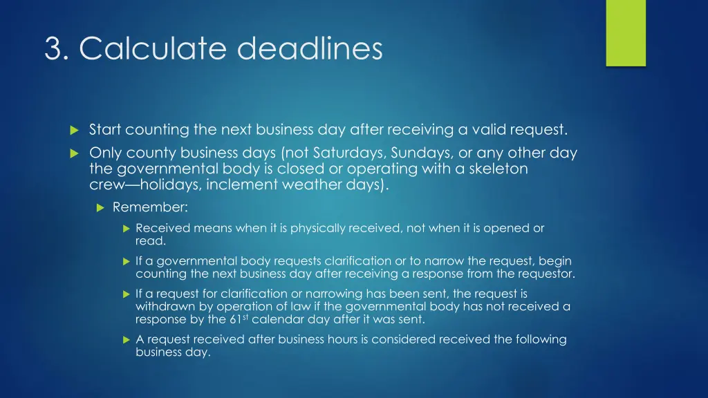 3 calculate deadlines