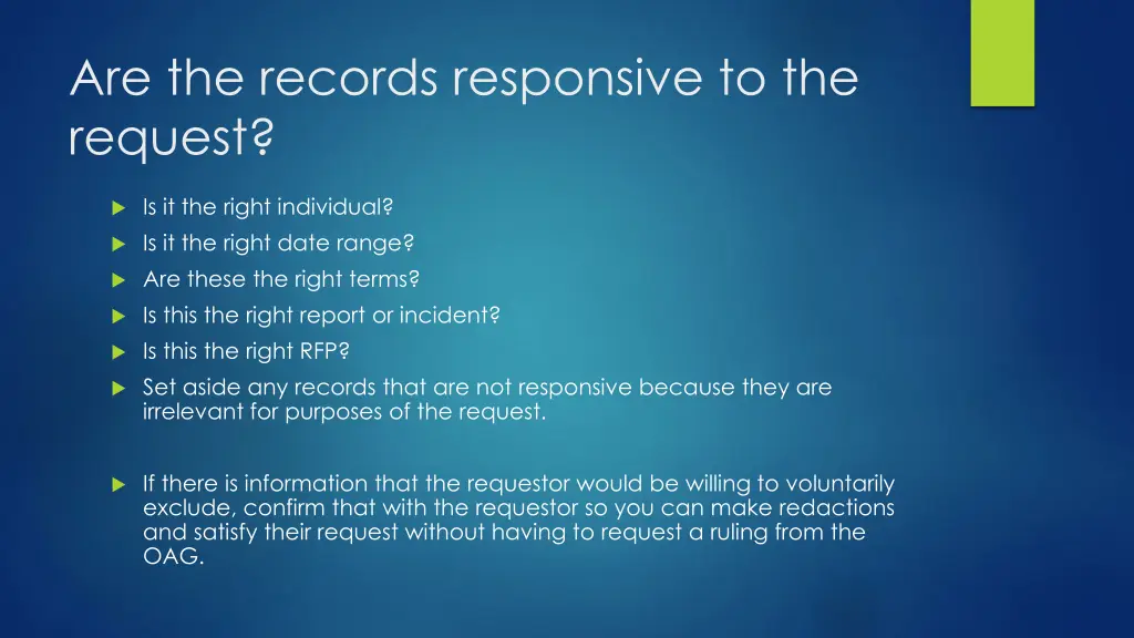 are the records responsive to the request