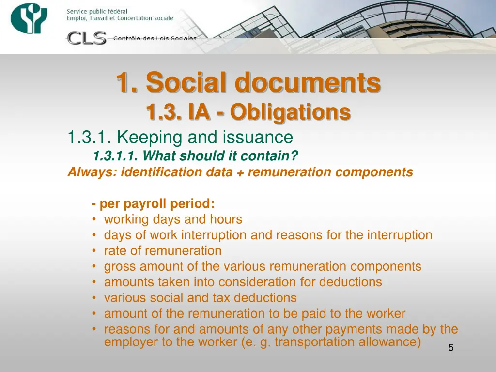 1 social documents 1 3 ia obligations