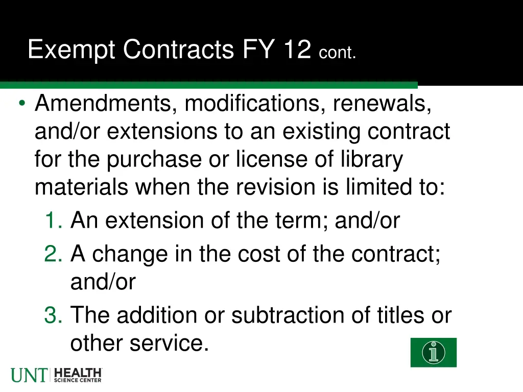 exempt contracts fy 12 cont