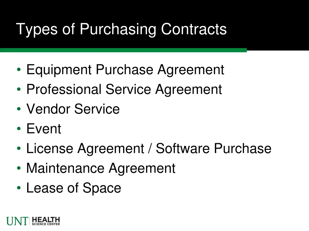 types of purchasing contracts