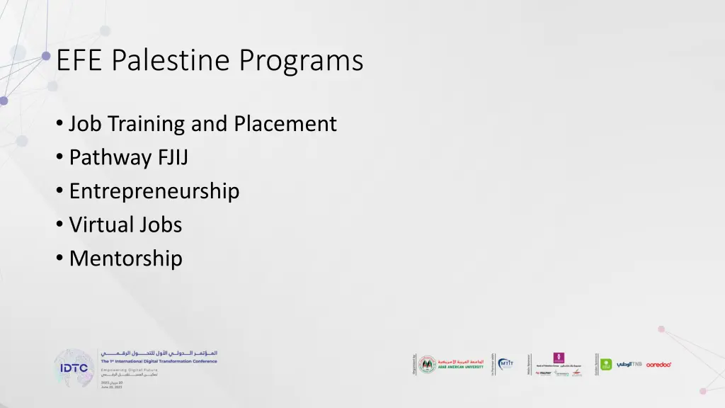 efe palestine programs