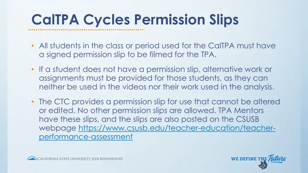 caltpa cycles permission slips