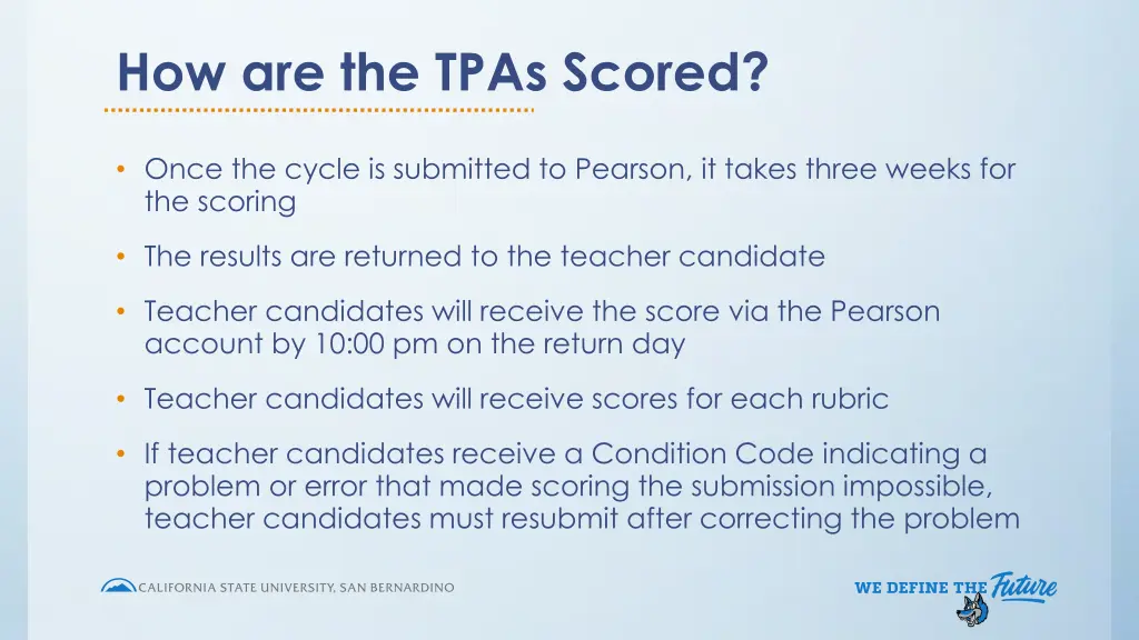 how are the tpas scored