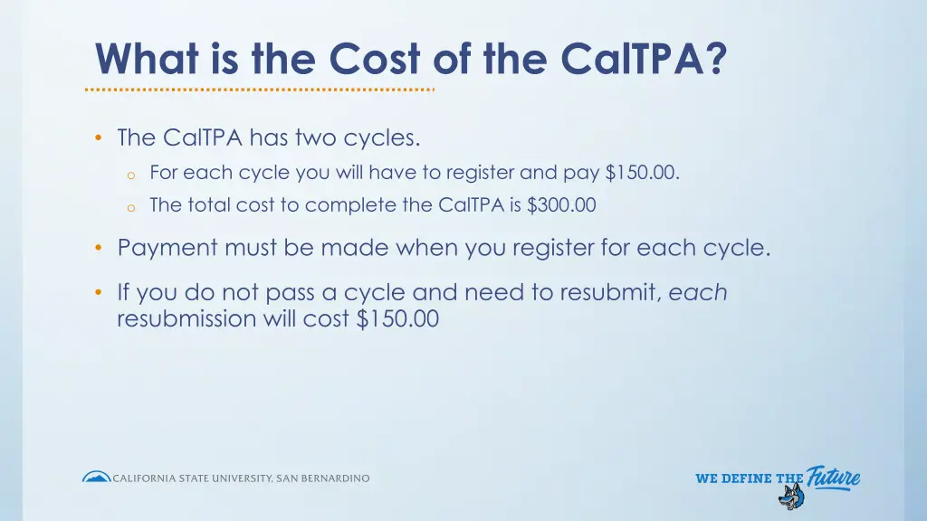 what is the cost of the caltpa