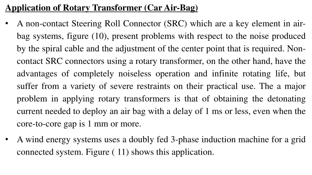 application of rotary transformer car air bag