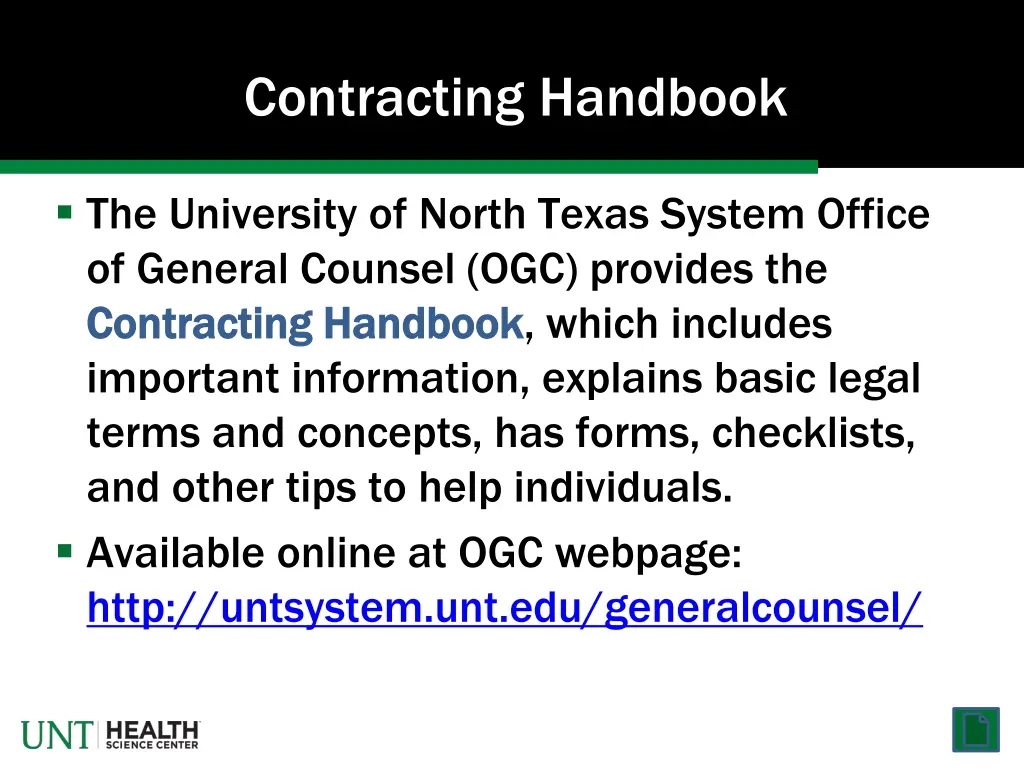 contracting handbook