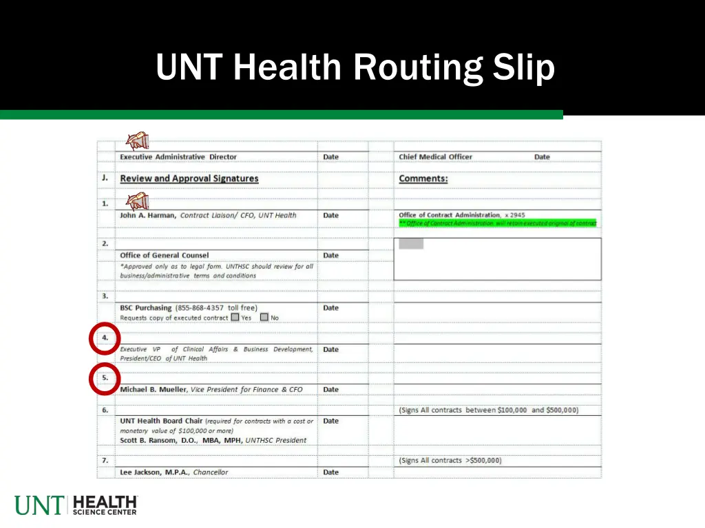 unt health routing slip 3