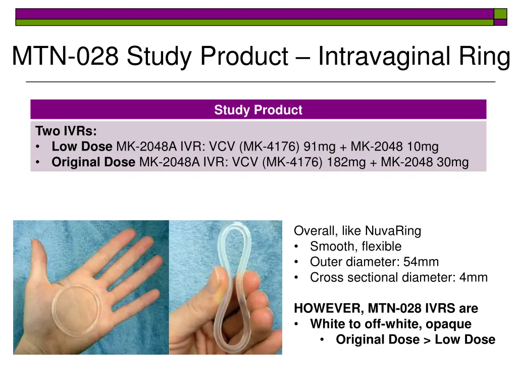 mtn 028 study product intravaginal ring