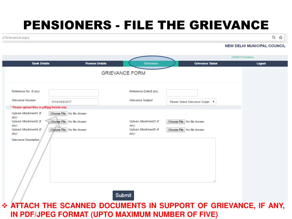 pensioners file the grievance