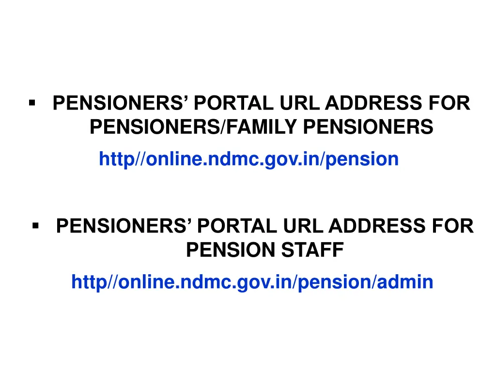 pensioners portal url address for pensioners