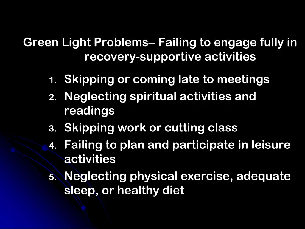 green light problems failing to engage fully